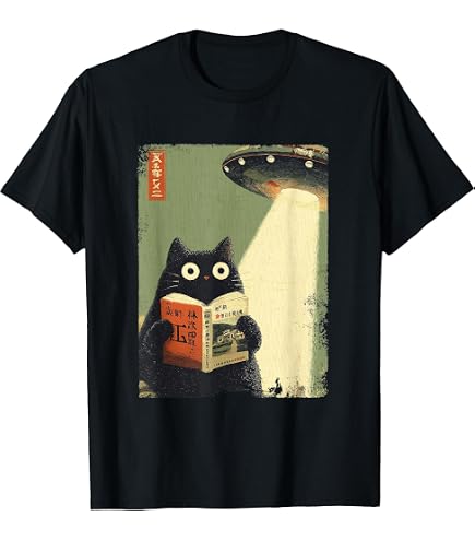 Amazon.com: Funny Cat Shirts Catzilla Japanese Art Vintage Tees T